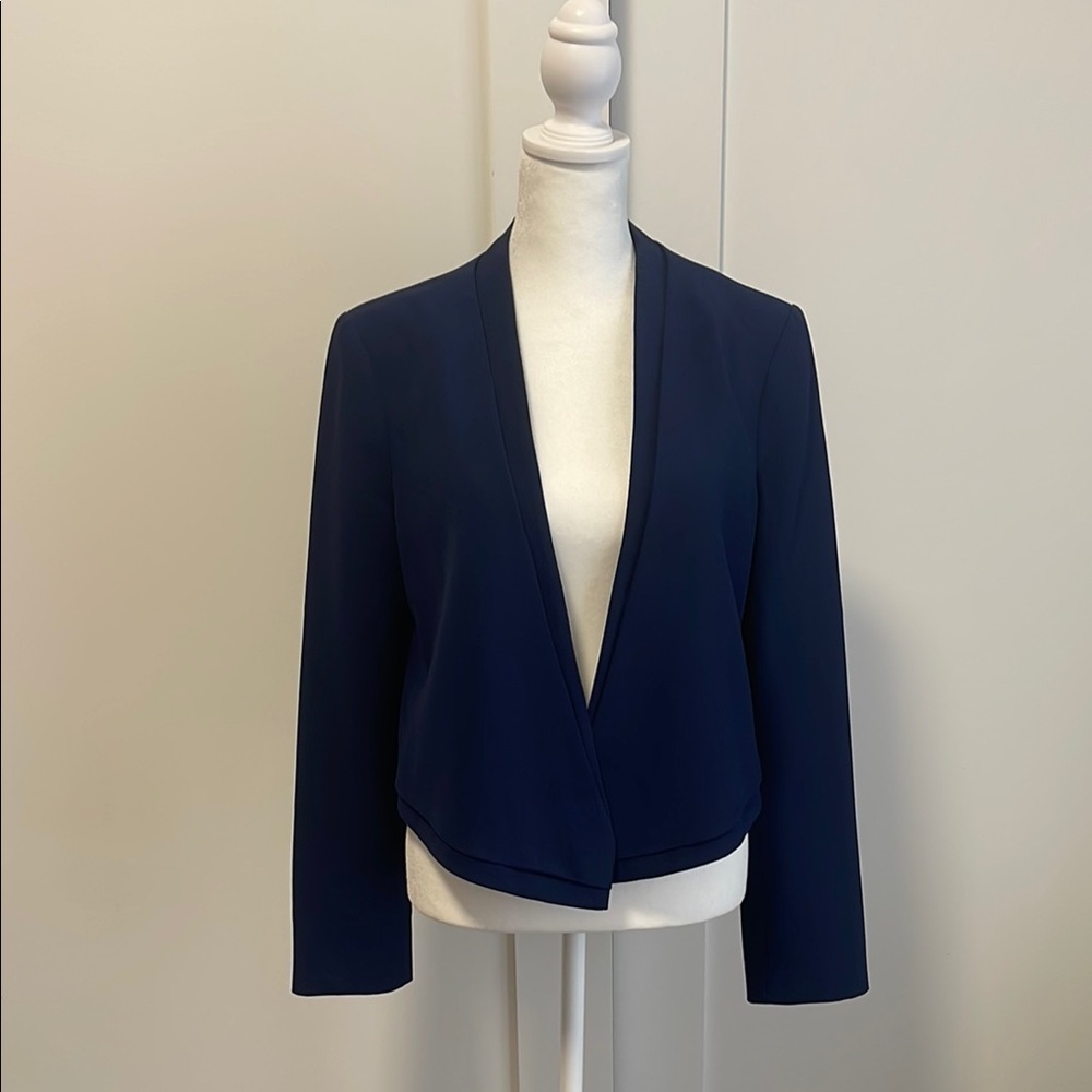 White House Black Market Navy Open-Front Blazer